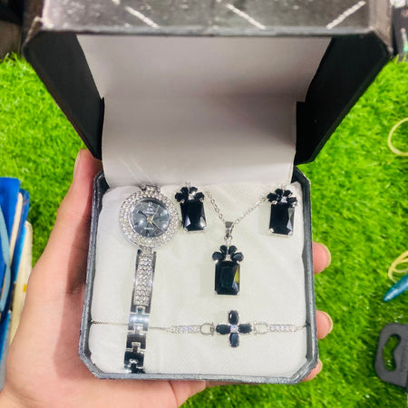 Ladies Jewellery Watch & Bangles Set – Elegant, Wearable (Gift Box)