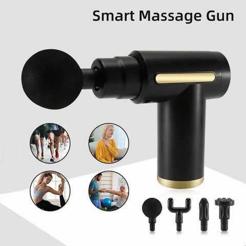 4-in-1 Deep Tissue Massage Gun – Handheld with 4 Attachments