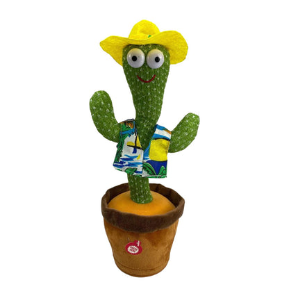 Rechargeable Cute Dancing Cactus Toy for Kids | Talking Dancing Shaking & Talk Back with Lights | Happy Birthday Gift (With Box)