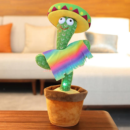 Rechargeable Cute Dancing Cactus Toy for Kids | Talking Dancing Shaking & Talk Back with Lights | Happy Birthday Gift (With Box)