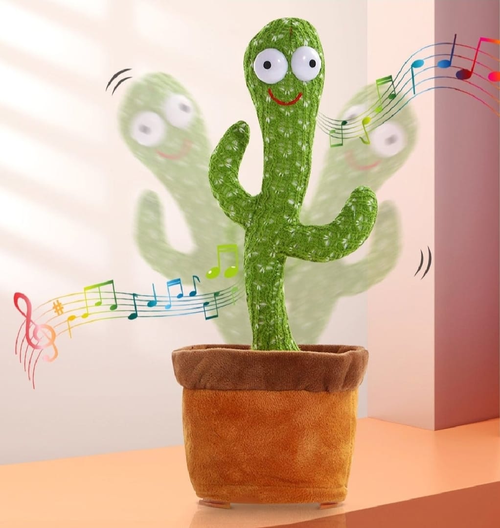 Rechargeable Cute Dancing Cactus Toy for Kids | Talking Dancing Shaking & Talk Back with Lights | Happy Birthday Gift (With Box)
