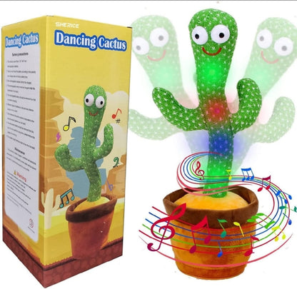 Rechargeable Cute Dancing Cactus Toy for Kids | Talking Dancing Shaking & Talk Back with Lights | Happy Birthday Gift (With Box)