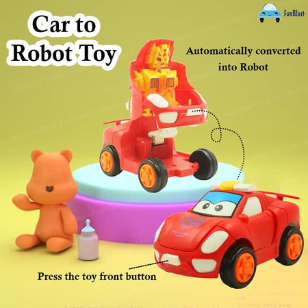 1 Pc Pull Back Robot Car Toy — Friction Powered