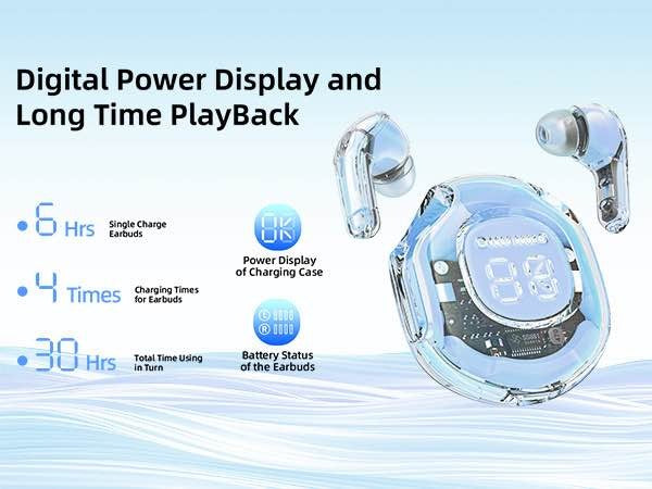 Air 39 TWS Earbuds – BT 5.3 Gaming (Transparent Case)