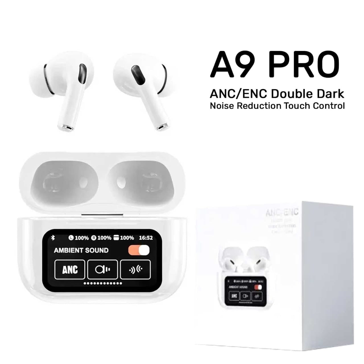 AirPods A9 Pro – ANC & ENC, Touch Control, Deep Bass